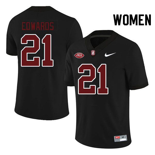 Women #21 Scotty Edwards Stanford Cardinal 2024 ACC Conference College Football Jerseys Stitched-Bla